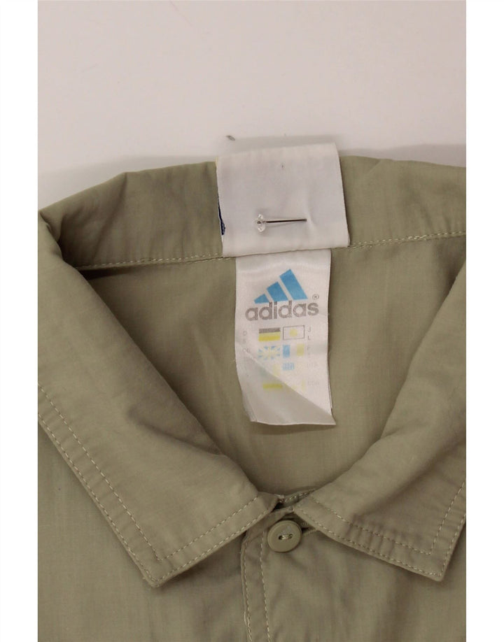 ADIDAS Kortærmet Herreskjorte UK 38/40 Medium Khaki Polyester
