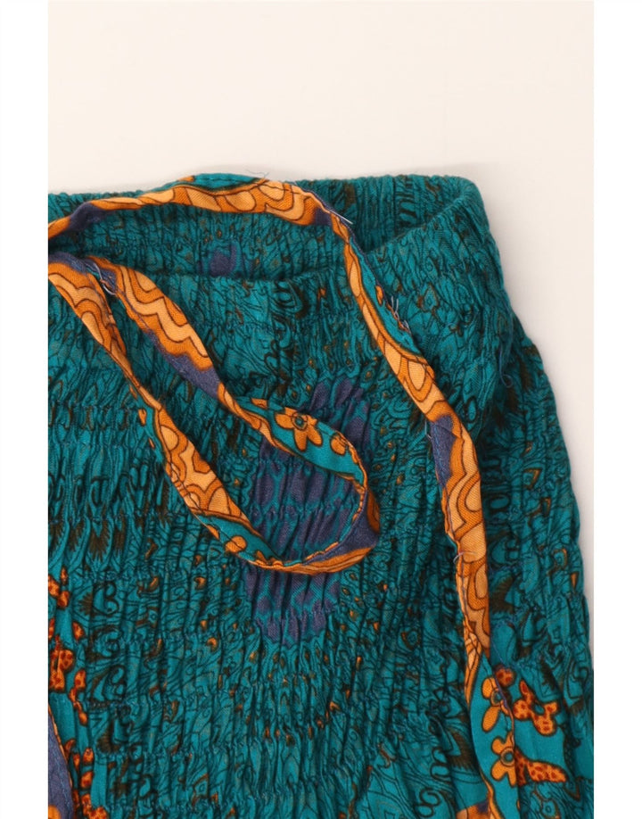 Vintage Haremsbukser til kvinder W24 L24 Blå Paisley