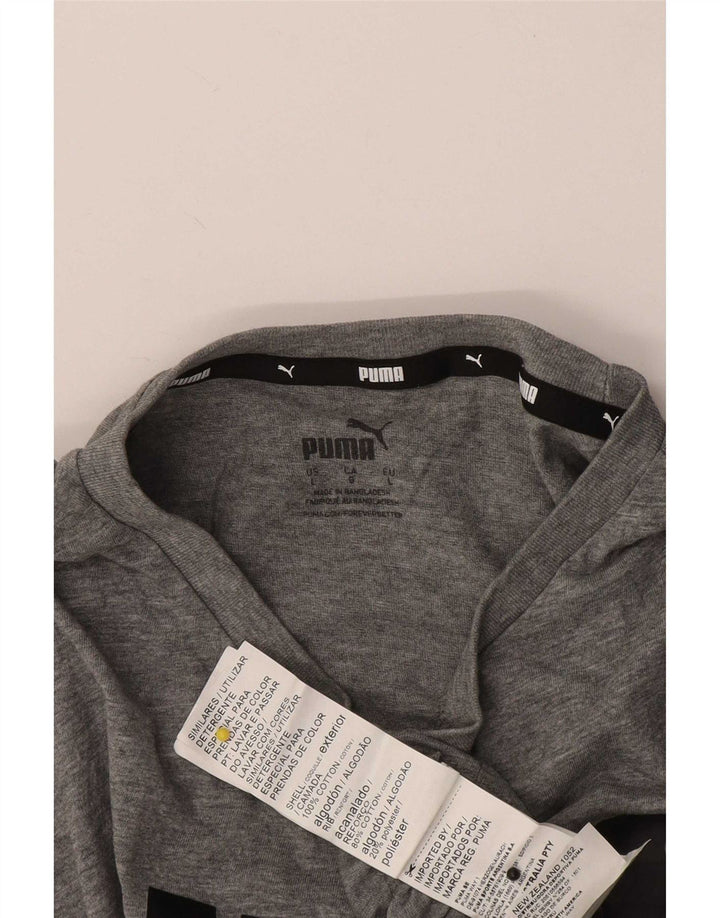 Puma Herre Grafisk T-Shirt Top Stor Grå Bomuld