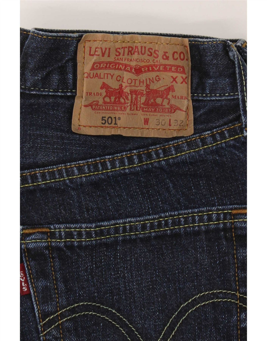 Levi's Herre 501 Straight Jeans W30 L32 Marineblå