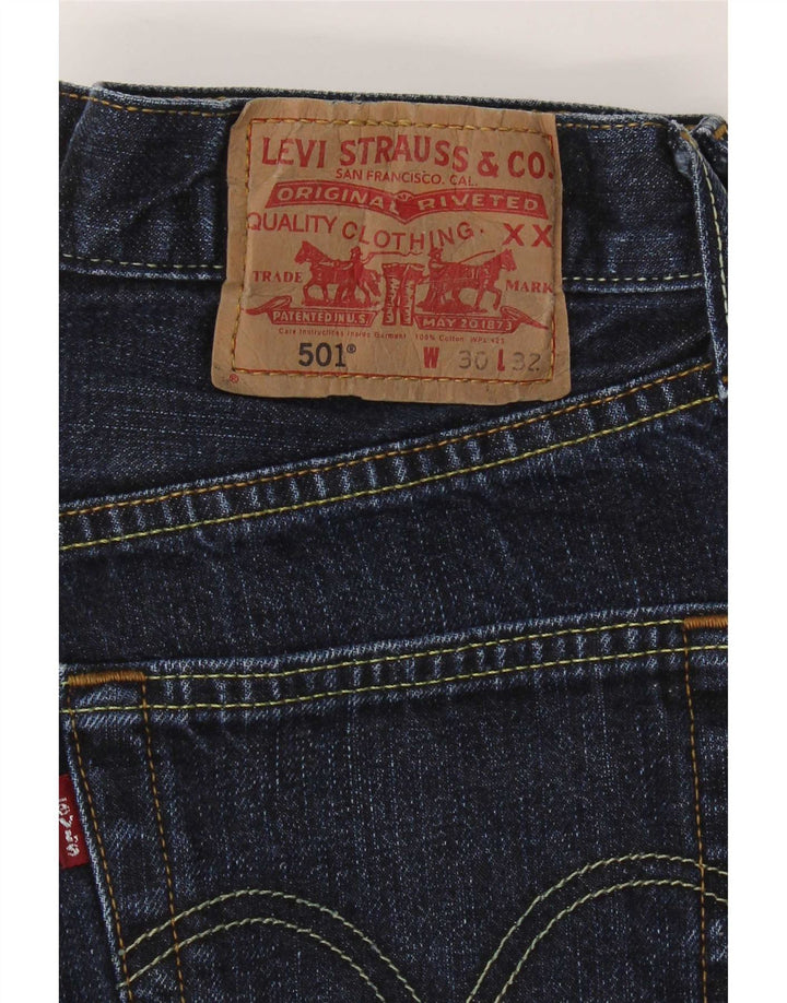 Levi's Herre 501 Straight Jeans W30 L32 Marineblå