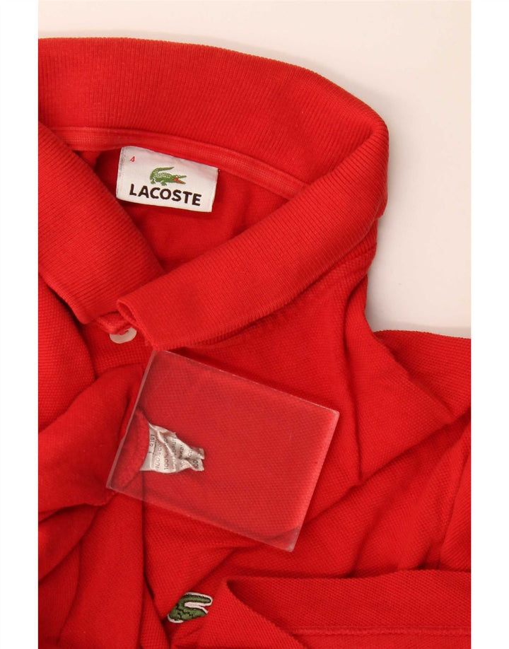 Lacoste herre poloshirt størrelse 4 Medium rød bomuld