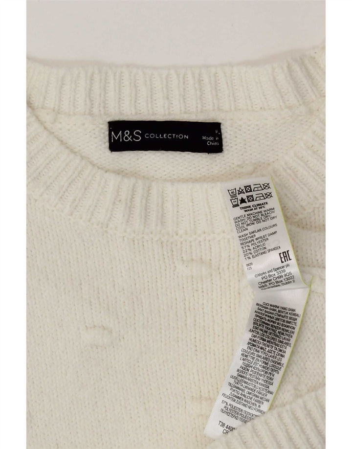 Marks & Spencer Dame sweater med rund hals DK 14 Medium White