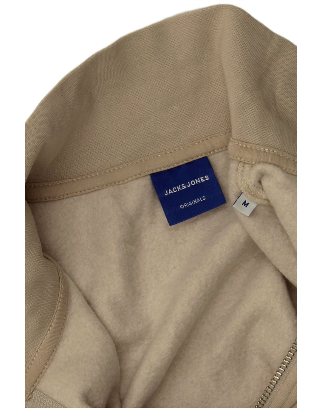 Jack & Jones Herre grafisk lynlås-sweatshirt Jumper Medium Beige Bomuld