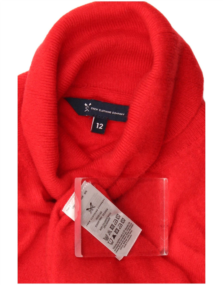 Besætningstøj Dame Rullehals sweater UK 12 Medium Rød Merinould