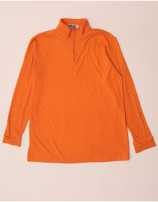 Fila Herre lynlås-hals Top Langærmet IT 54 XL Orange Bomuld