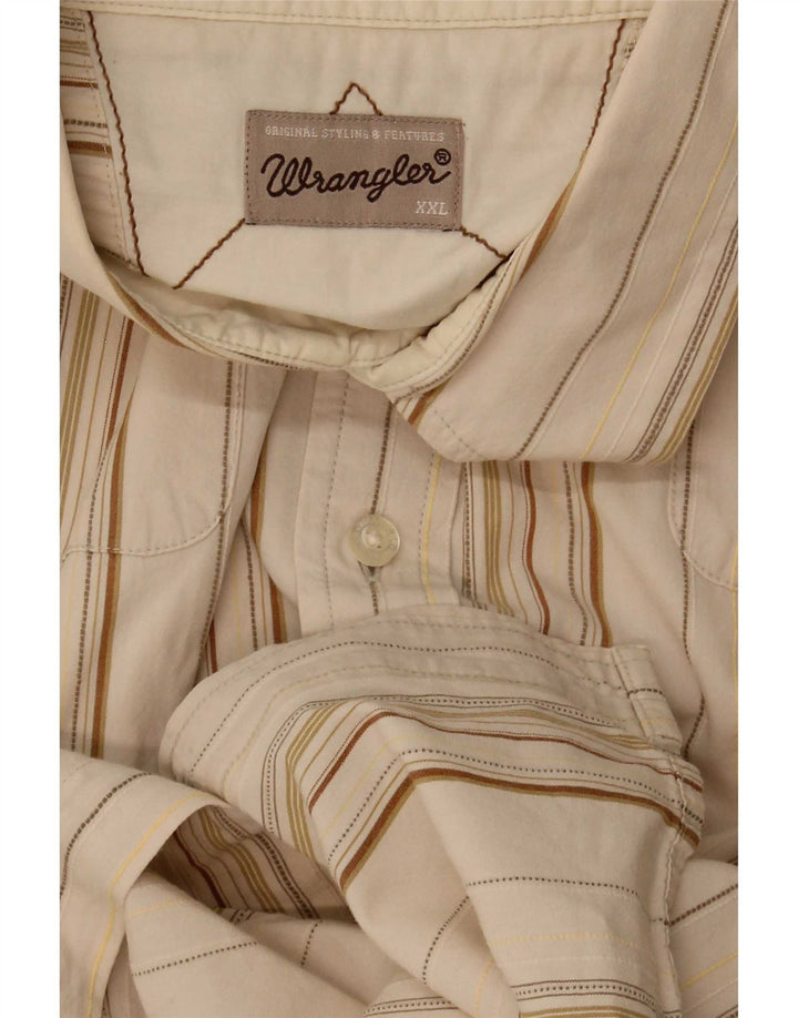 Wrangler Kortærmet Herreskjorte 2XL Beige Stribet