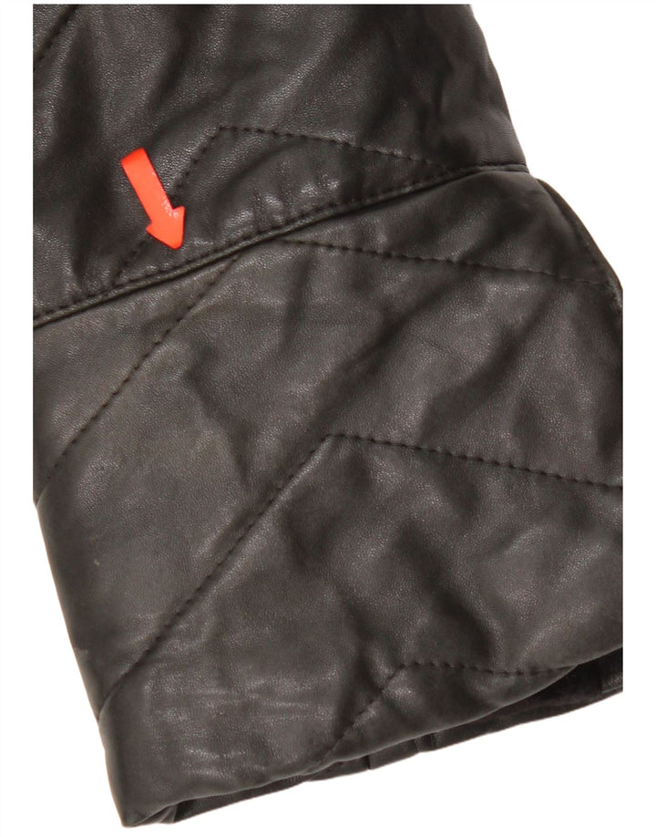 Vintage læderfrakke til kvinder UK 14 Medium sort læder