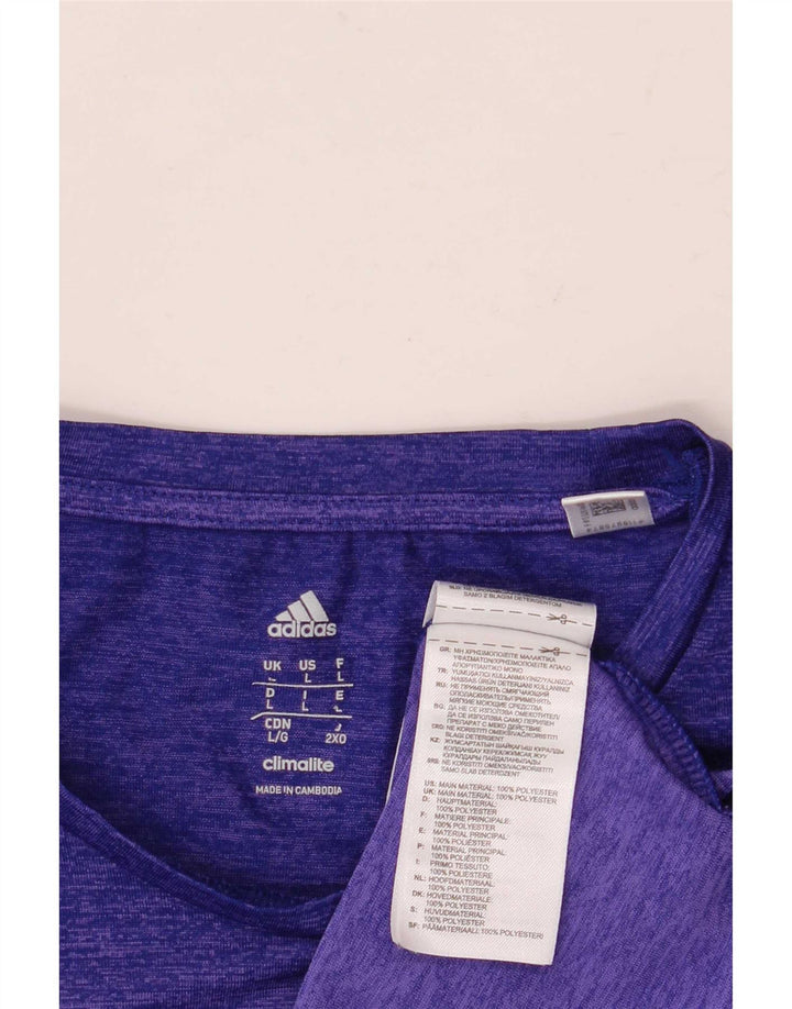 Adidas Herre Climalite T-Shirt Top Stor Lilla Flecked Polyester