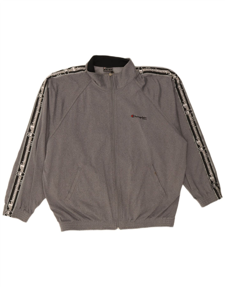 Champion Herre grafisk træningsdragt Topjakke XL Grå Colourblock Polyester