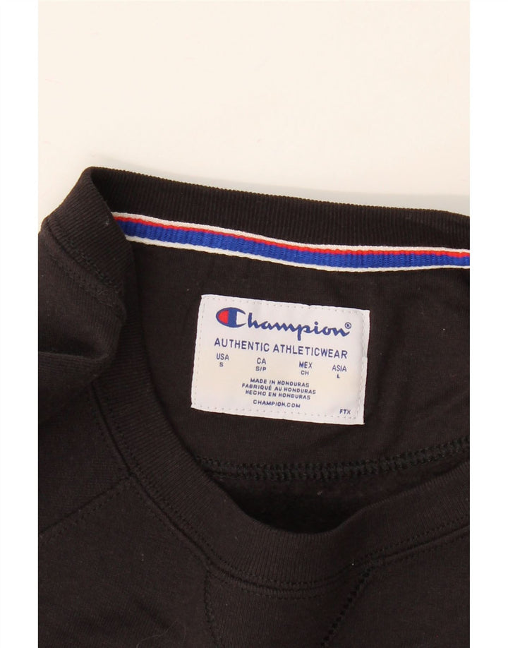 CHAMPION Herre Grafisk Sweatshirt Jumper Lille Sort Polyester