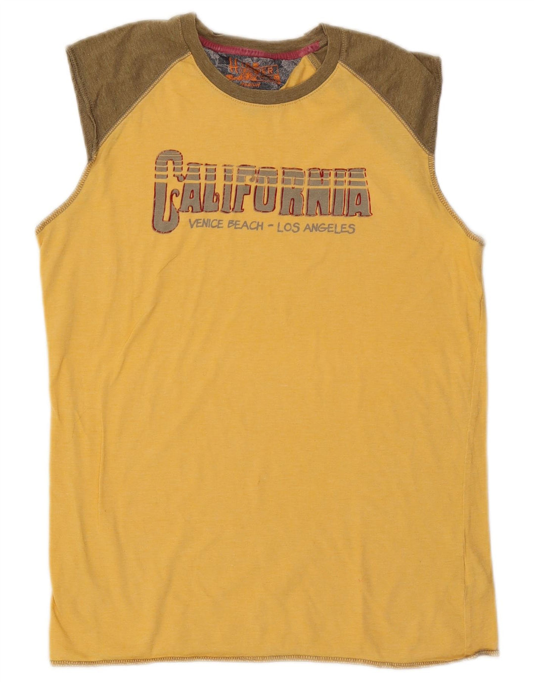 Tommy Hilfiger Herre Grafisk Vest Top Medium Gul Colourblock Polyester