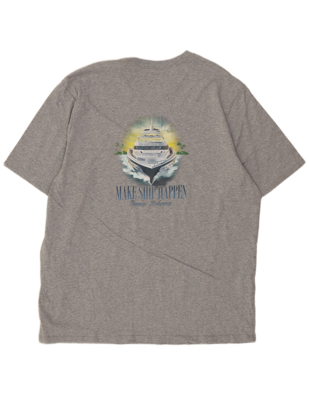 Tommy Bahama Herre Grafisk T-Shirt Top Stor Grå Bomuld