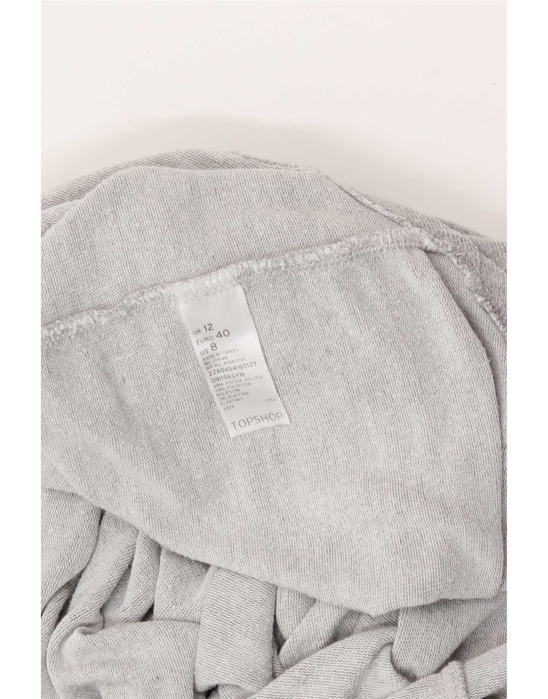Topshop Dame Oversized Top 3/4 ærme UK 12 Medium Grey Viscose