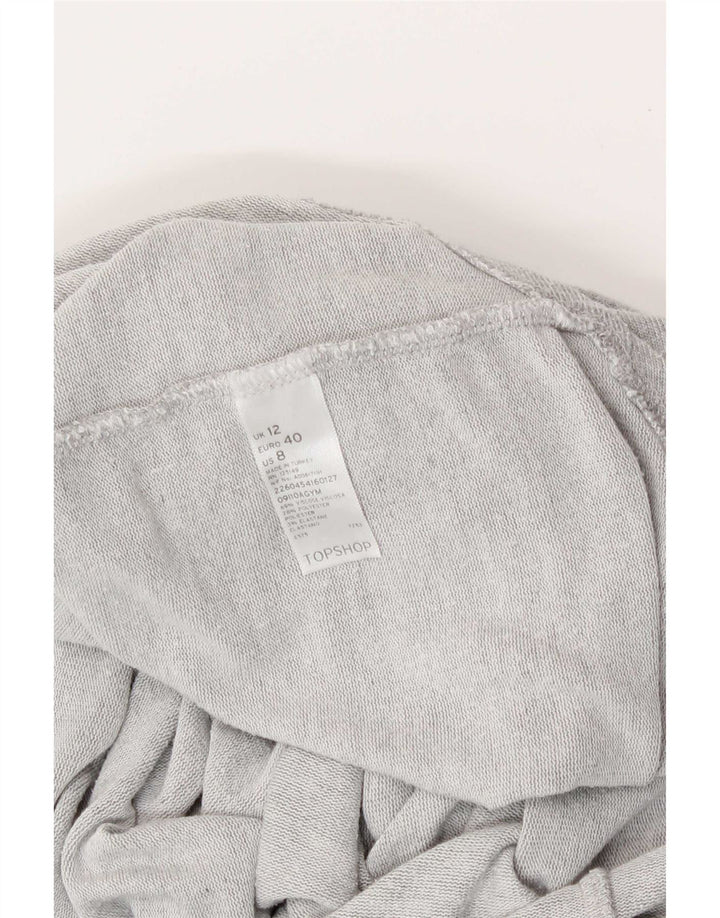 Topshop Dame Oversized Top 3/4 ærme UK 12 Medium Grey Viscose
