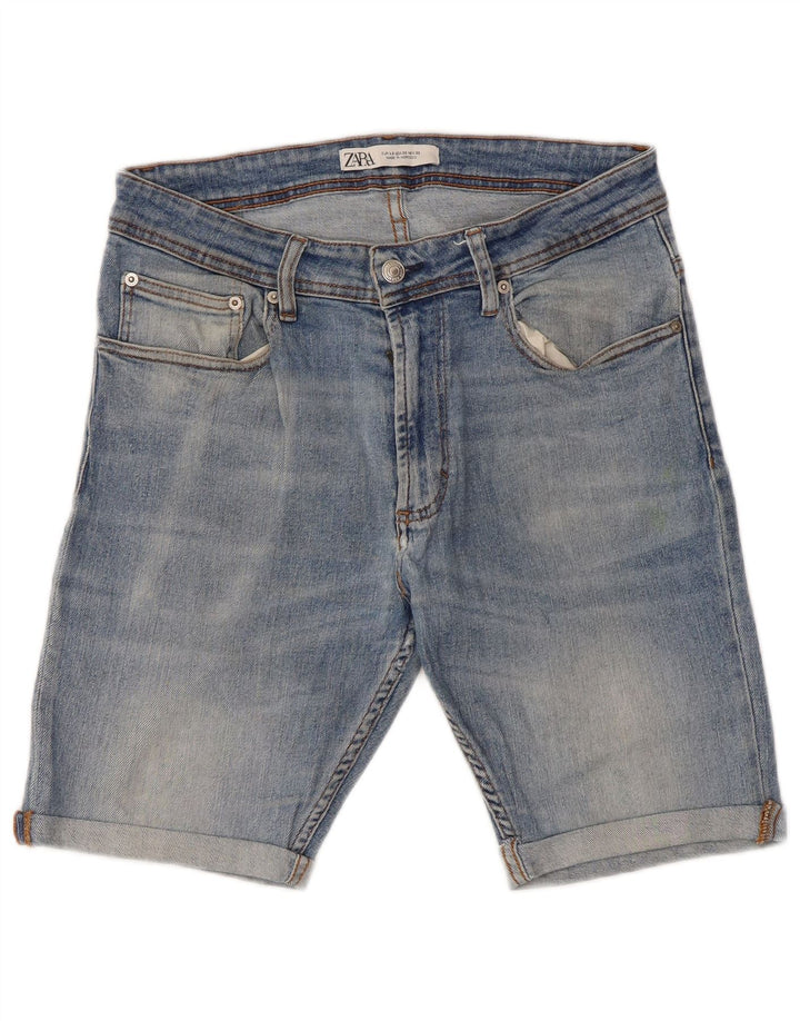 Zara Herre Denim Shorts EU 42 Large W32 Blå