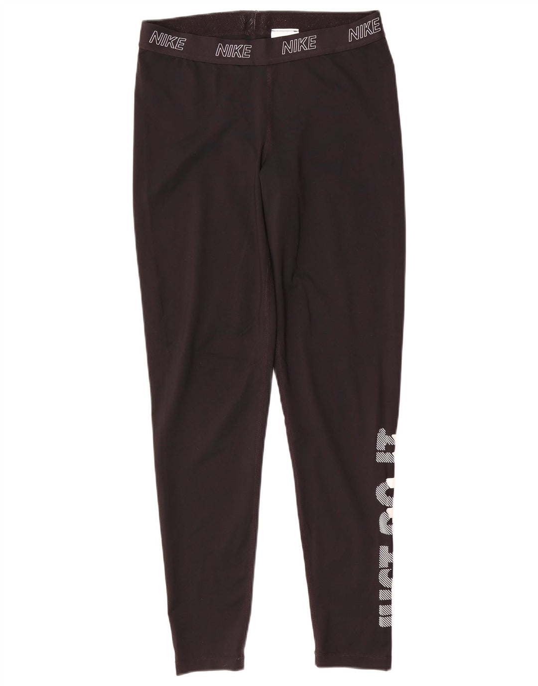 Nike Dame Grafiske Leggings UK 14 Large Sort Polyester