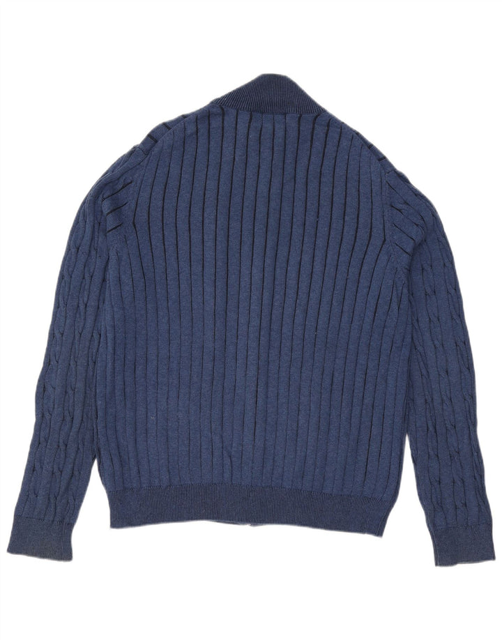 Marks & Spencer Herre Blue Harbor Cardigan Sweater Stor Blå Bomuld
