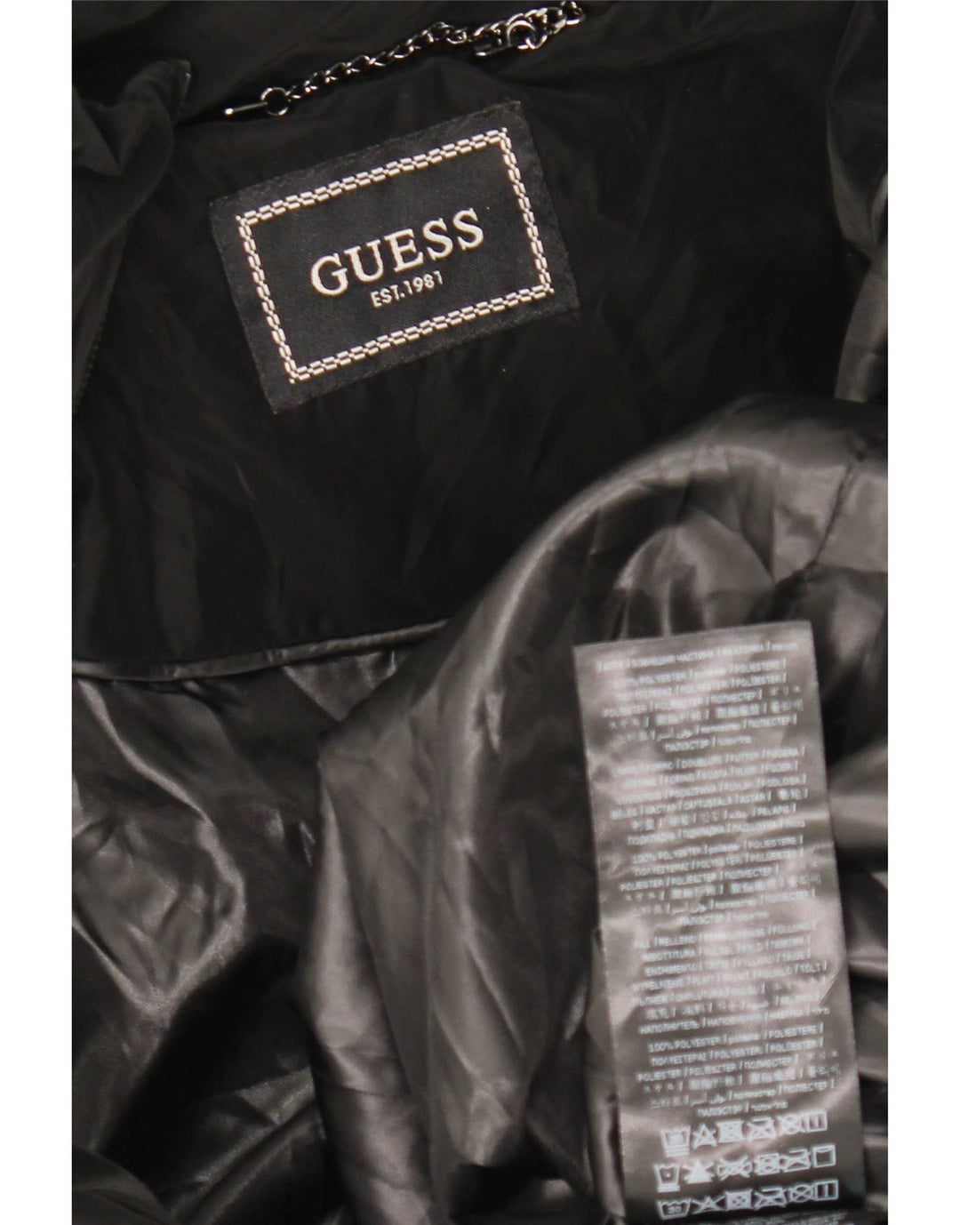 Guess, polstret jakke til kvinder, UK 12 Medium Sort polyester