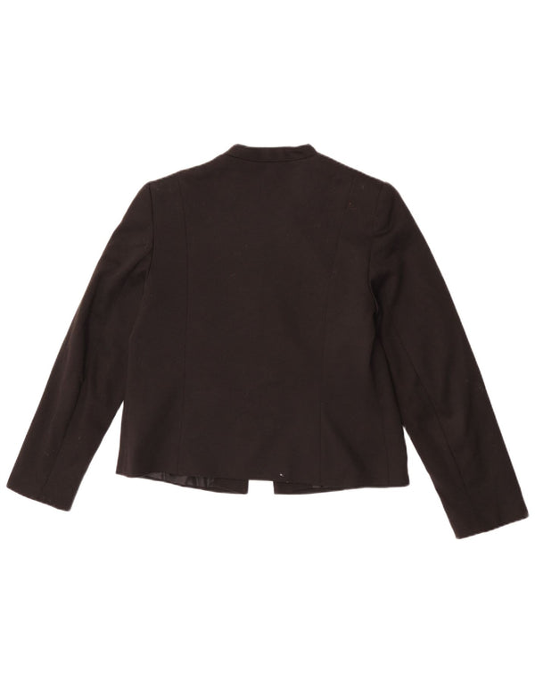 M&Co Womens Open Blazer Jacket UK 12 Medium Black Polyester