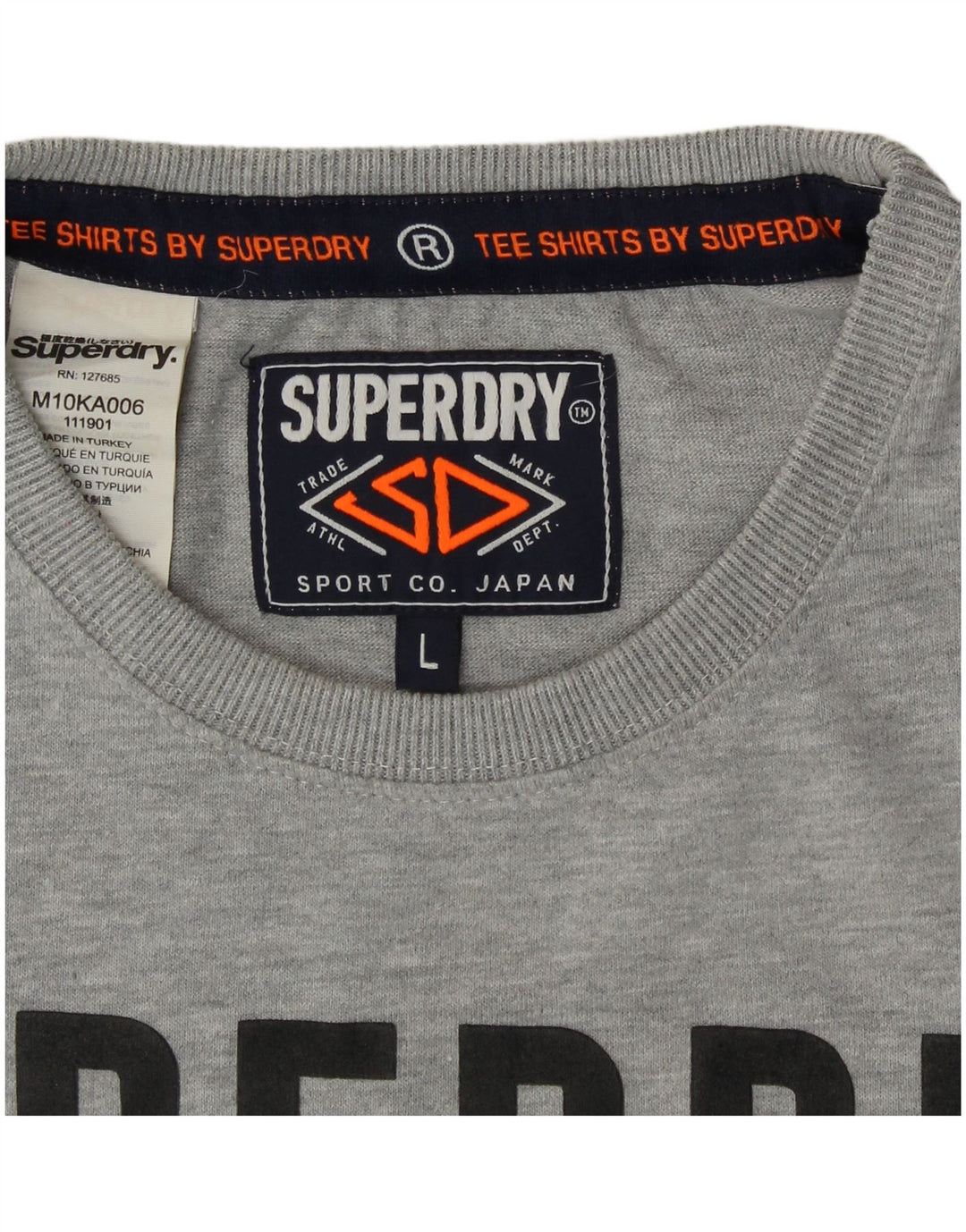 Superdry Grafisk T-shirt top til mænd, stor grå bomuld