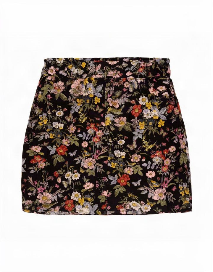 Oasis Dame Mini-nederdel UK 12 Medium W30 Black Floral Polyester
