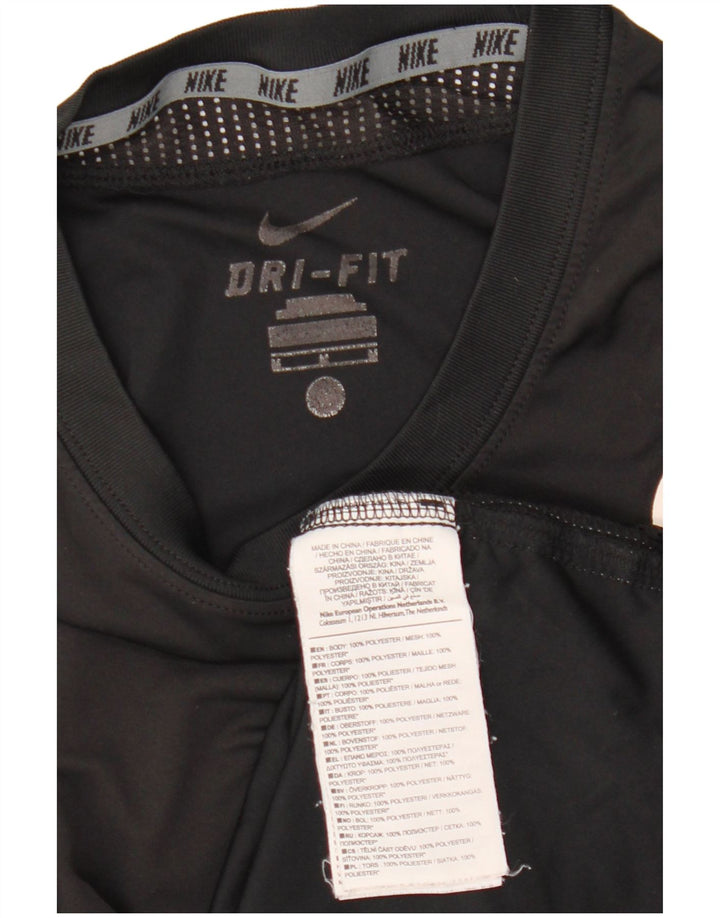 Nike Herre Dri Fit Grafisk T-Shirt Top Medium Sort Polyester