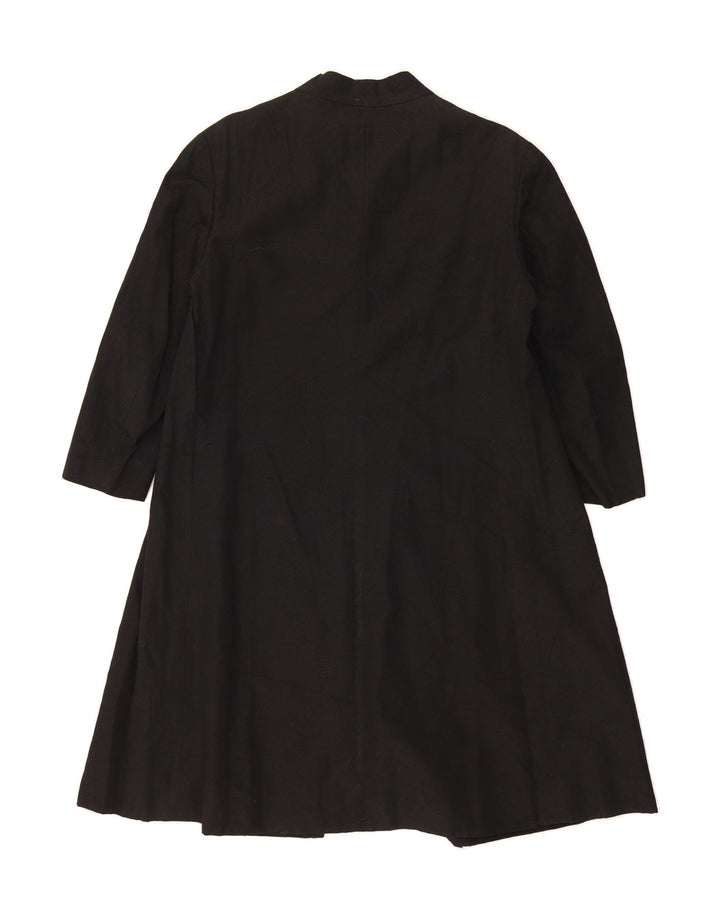 VINTAGE Womens 3/4 Sleeve Overcoat UK 12 Medium Black Vintage Vintage and Second-Hand Vintage from Messina Hembry 