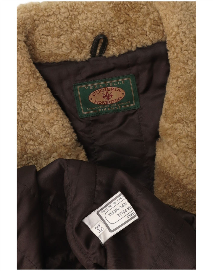 LAVORAZIONE ARTIGIANALE Læderjakke til mænd UK 40 Stor brunt læder