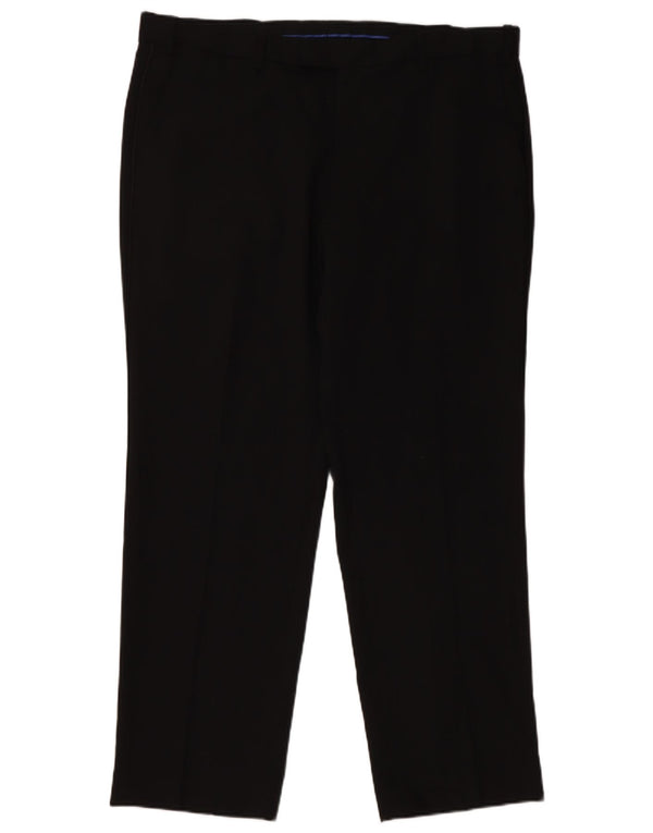 Marks & Spencer Herre Straight Regular Fit Suit Bukser W38 L29 Sort Uld
