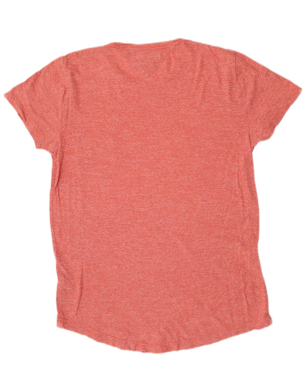 Tommy Hilfiger Herre T-Shirt Top Medium Rød Flecked Bomuld