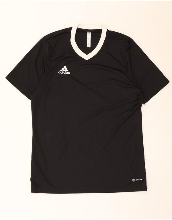 Adidas Herre Aeroready T-Shirt Top Stor Sort Colourblock