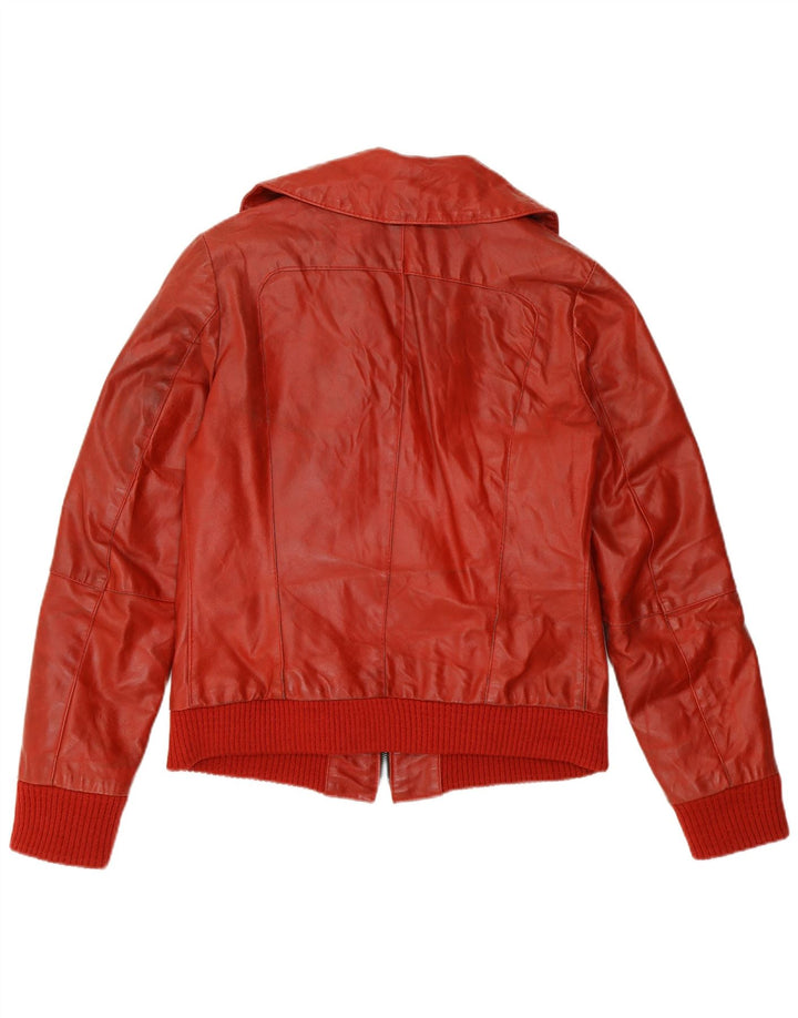 Sasch Dame Læderjakke UK 14 Medium Rødt Læder