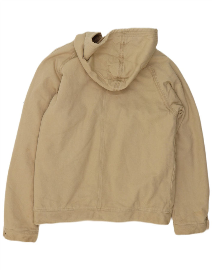 Bear Herre Hooded Bomber Jacket UK 38 Medium Beige Bomuld