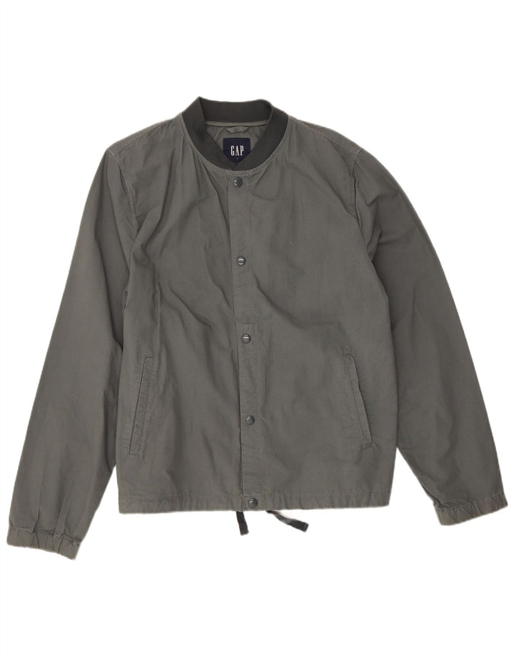 Gap Herre Bomber Jacket UK 40 Stor Grå Bomuld