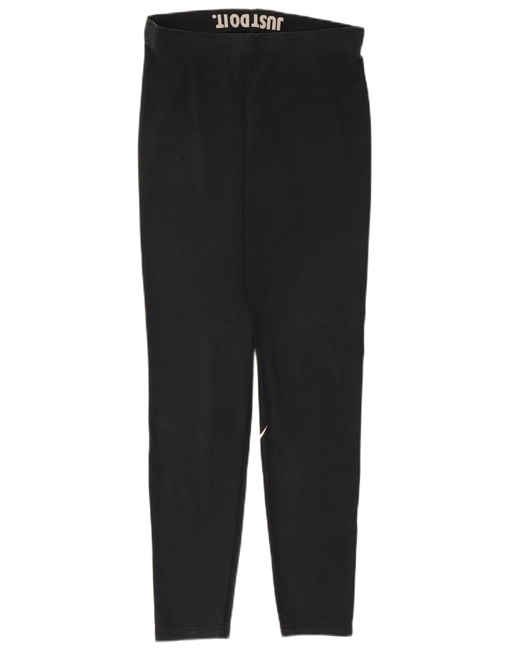 Nike Dame Grafiske Leggings UK 12 Medium Sort Bomuld