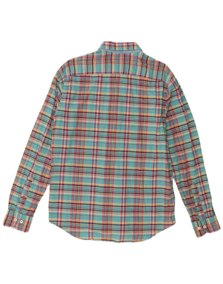 Tommy Hilfiger Herre New York Fit skjorte Medium turkis ternet bomuld