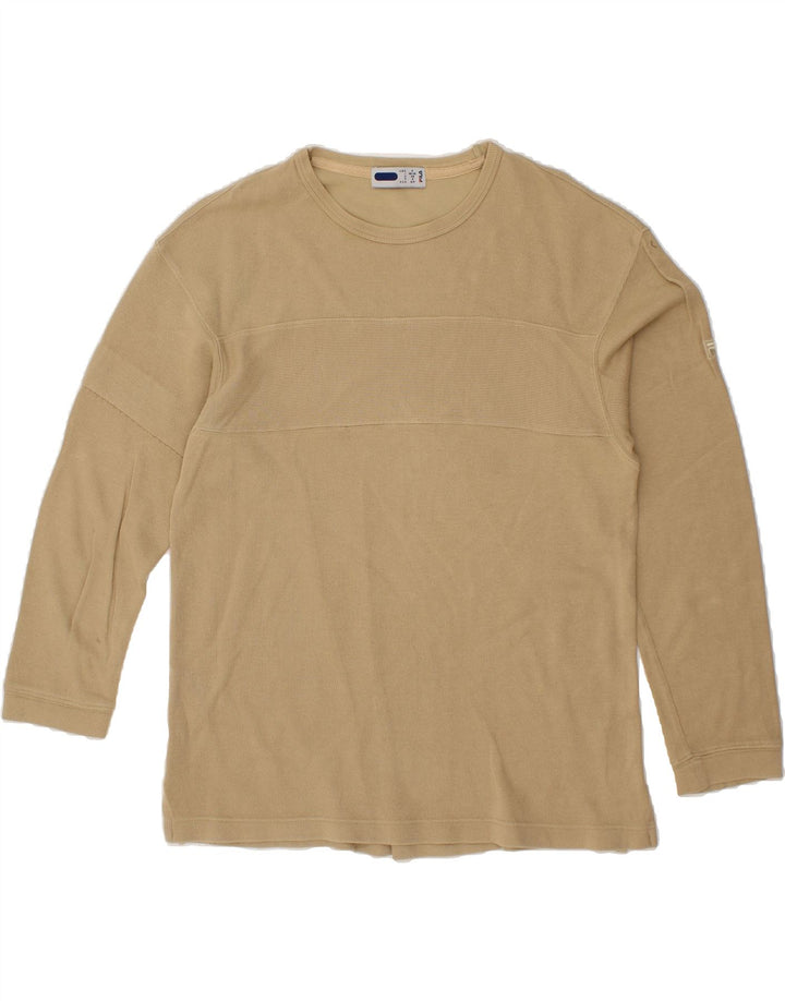 FILA Mens Top Long Sleeve Small Beige Cotton Vintage Fila and Second-Hand Fila from Messina Hembry 