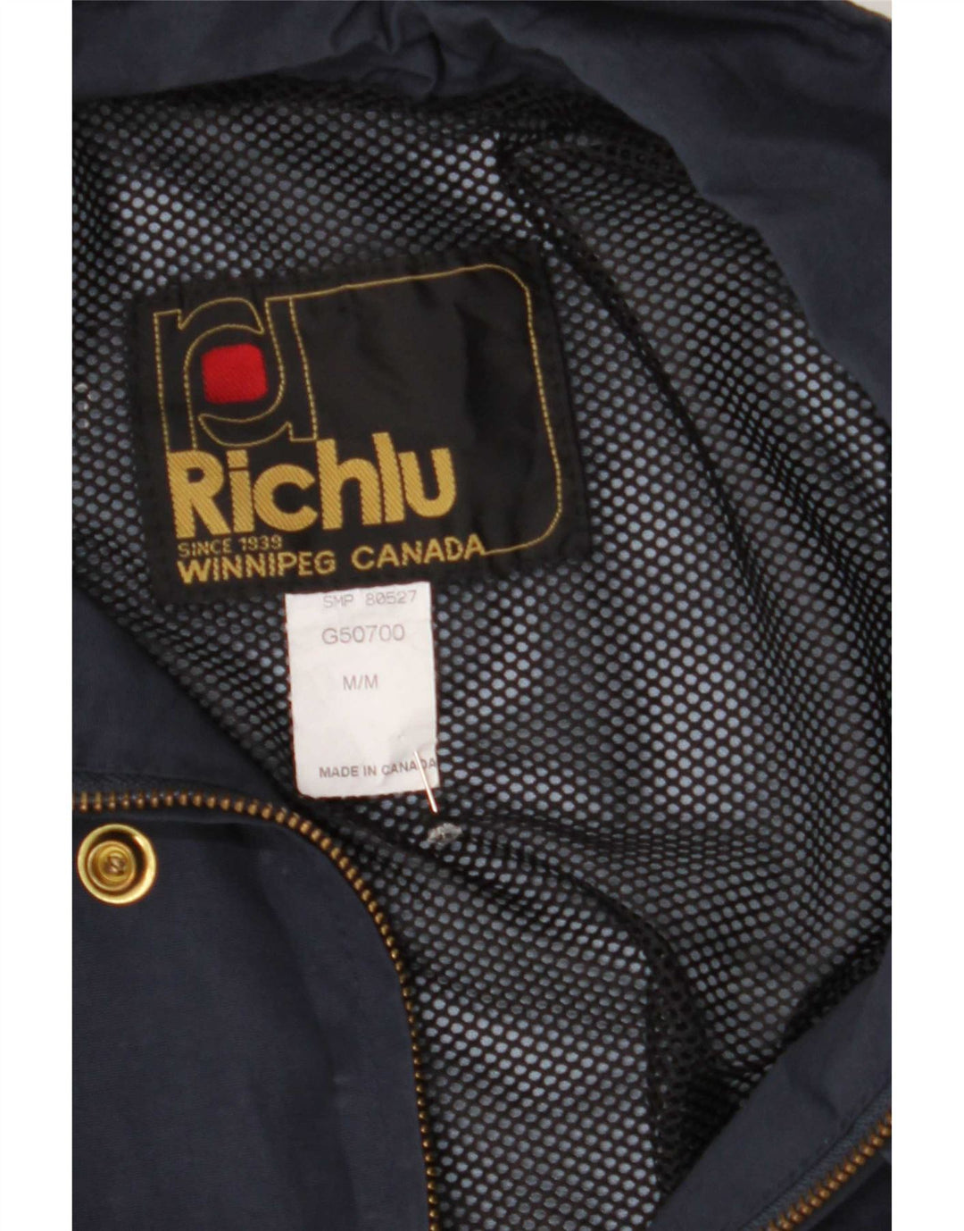 Richlu Herre Utility Jacket UK 38 Medium Navy Blue Nylon