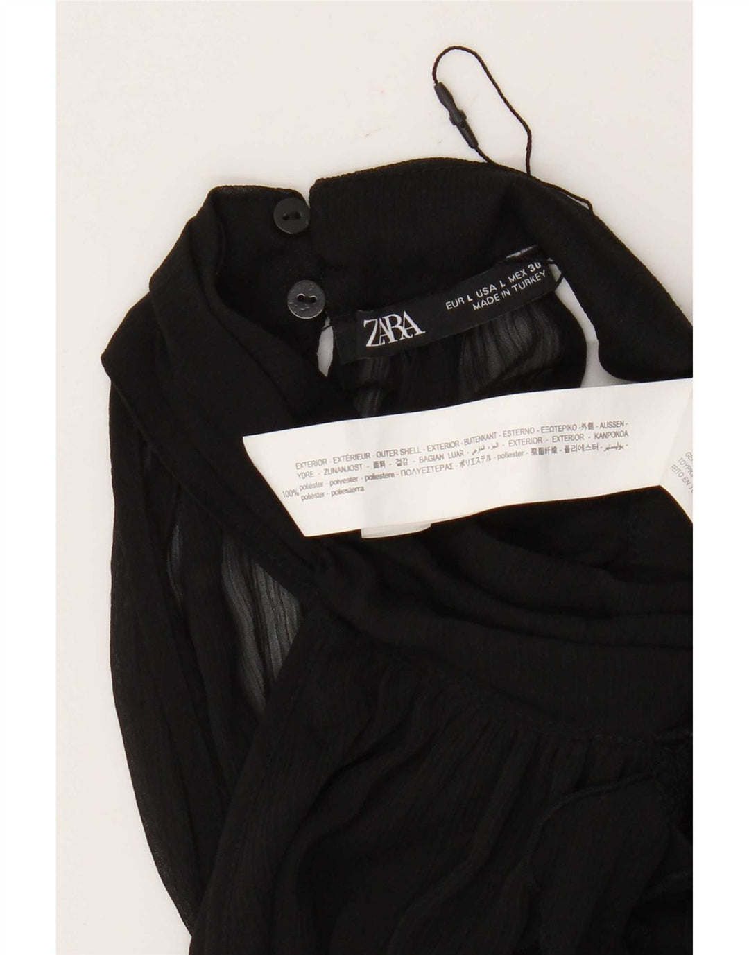 Zara Womens Flæse Front Halter Top UK 16 Large Black Polyester