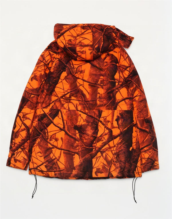 il Lago Mens Hunting Hooded Windbreaker Jacket UK 44 2XL Orange Camouflage