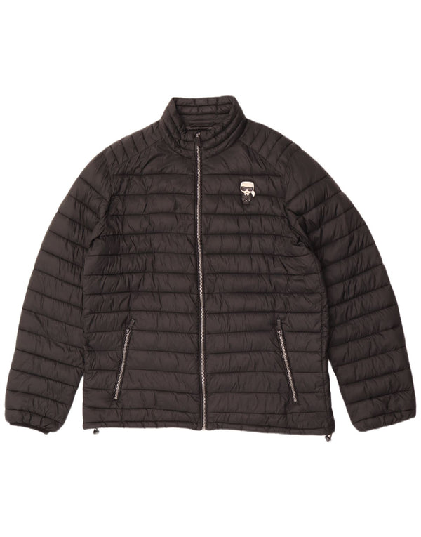 Karl Lagerfeld Mens Padded Jacket UK 40 Large Black Polyamide