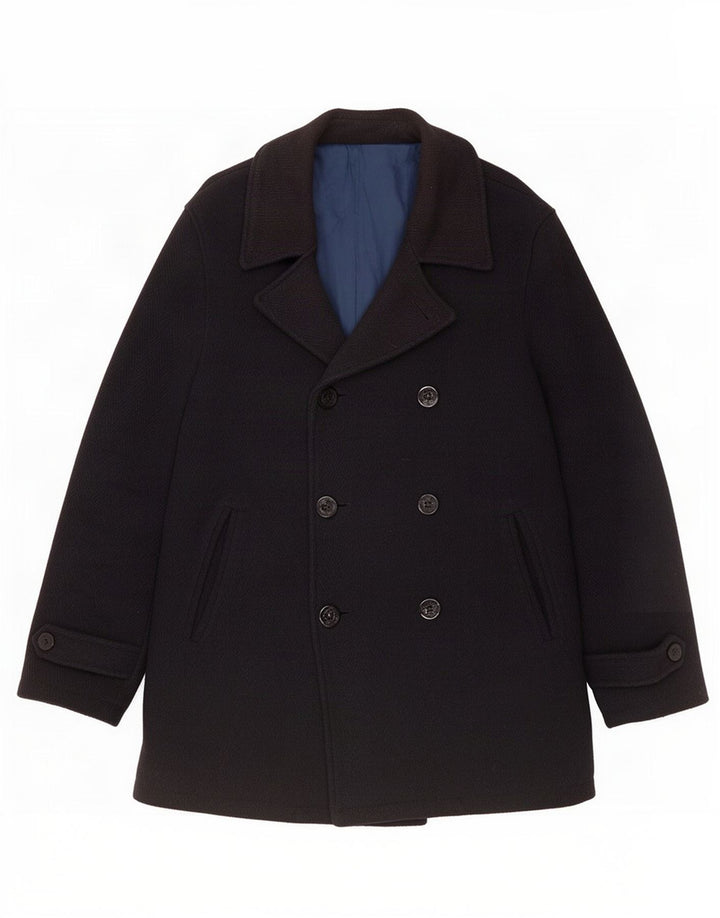Marks & Spencer Herre Pea Coat UK 40 Large Navy Blue Wool