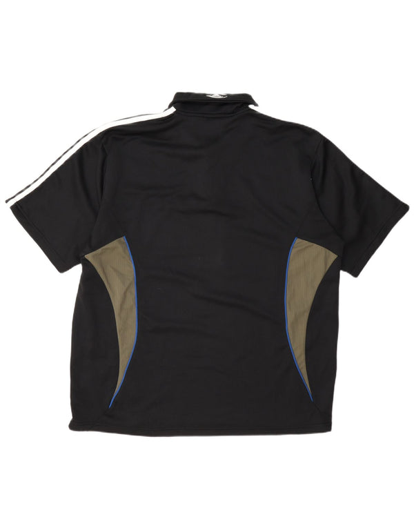 Adidas Herre Clima 365 Polo Shirt UK 44/46 Large Black Colourblock Polyester