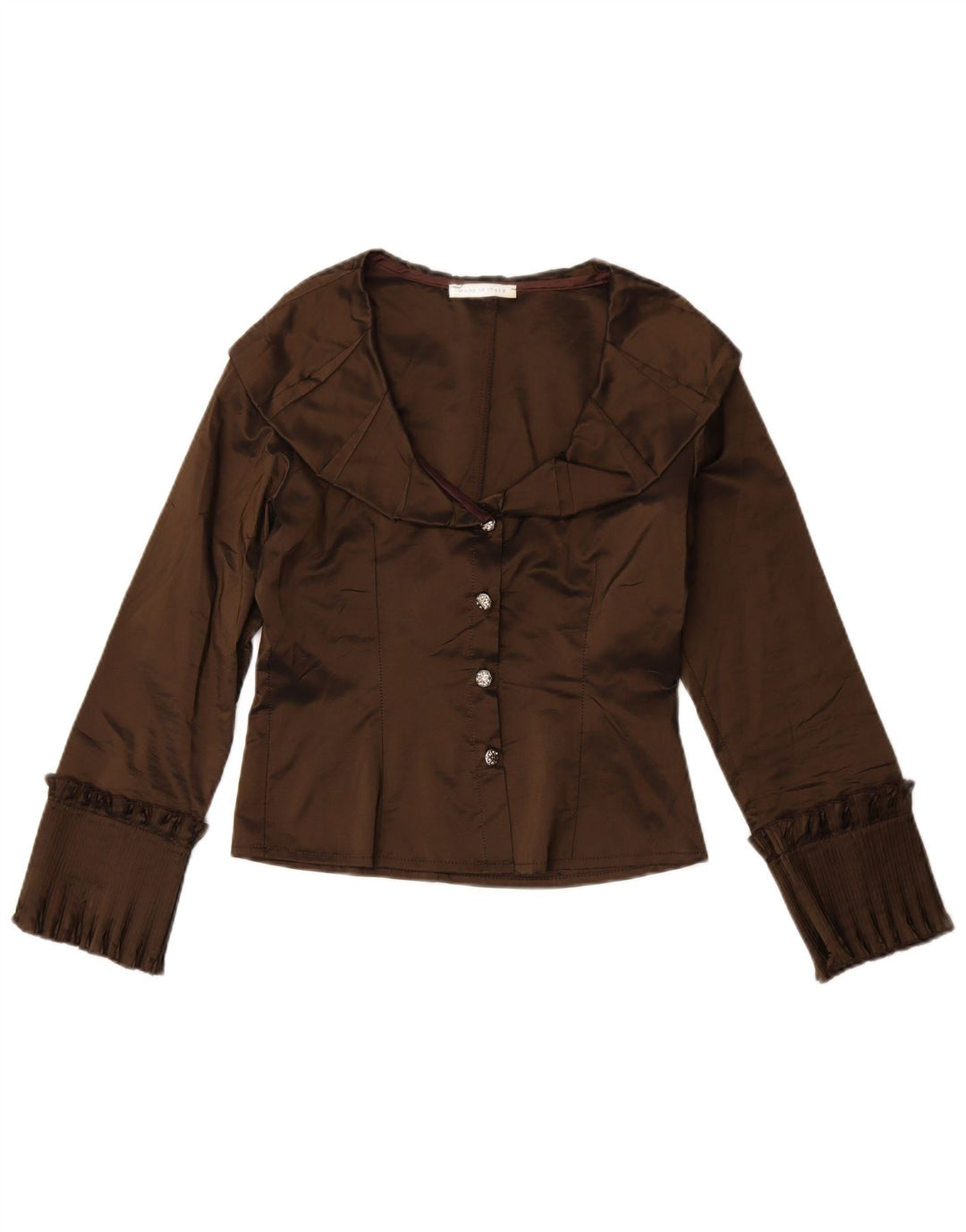 Vintage dame 4-knaps 2-delt nederdelsæt IT 44 Medium W30 Brun Acetat