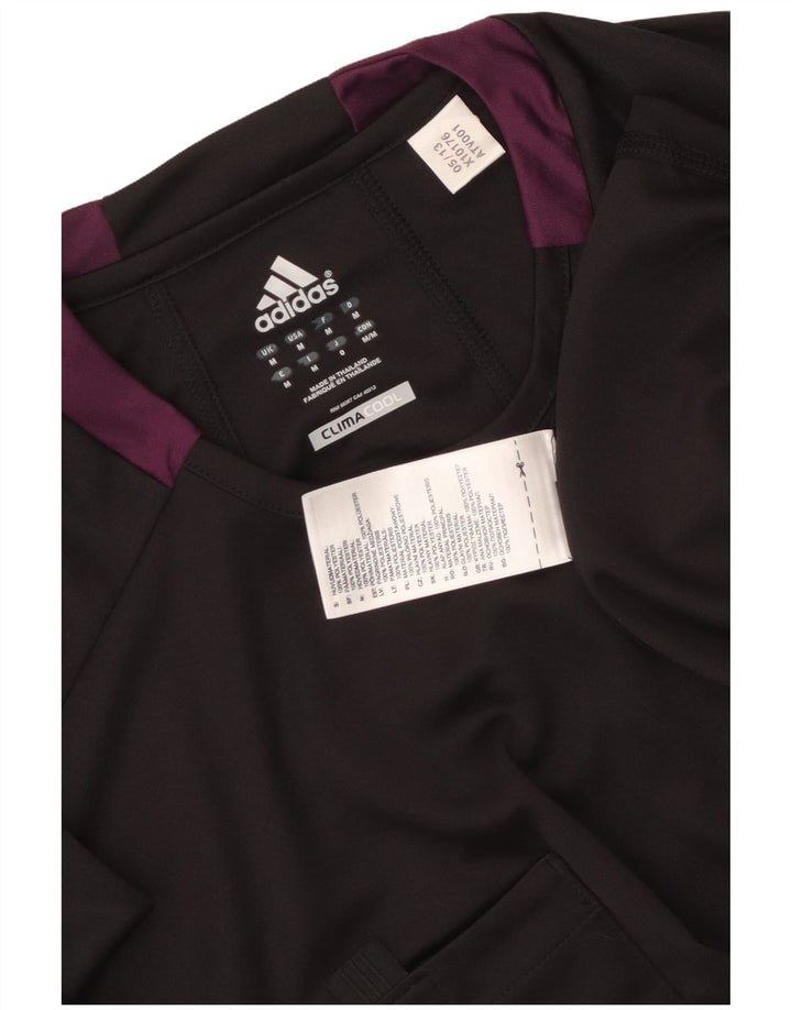 Adidas Herre Climacool T-Shirt Top Medium Sort Colourblock Polyester