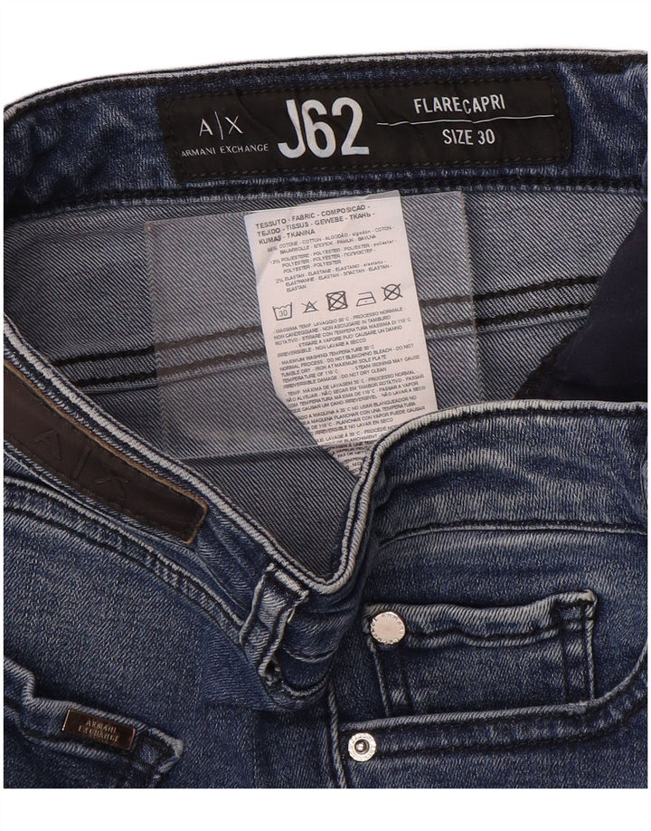Armani Exchange Dame Capri Flared Jeans W30 L27 Blå Bomuld