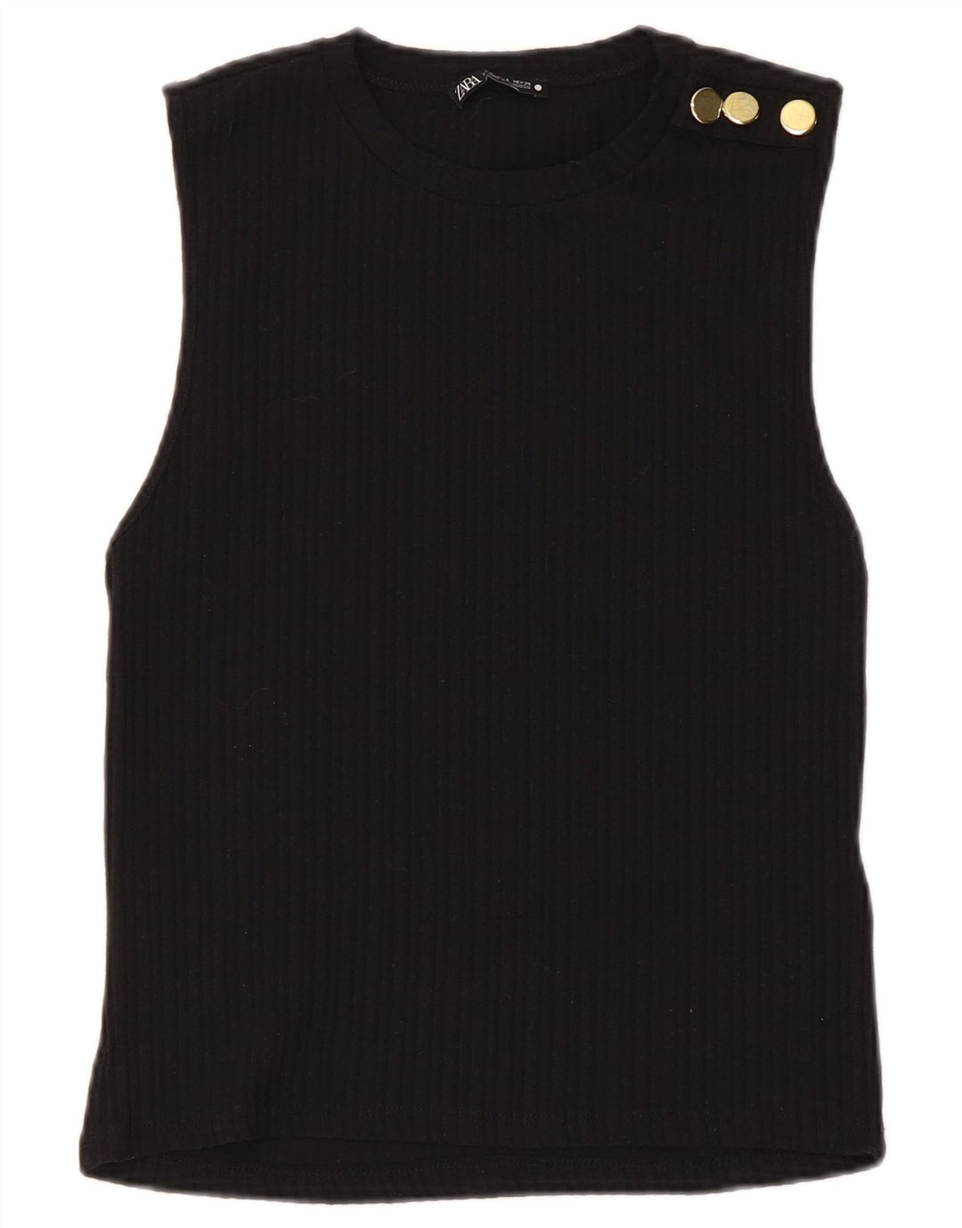 Zara Damevest Top UK 8 Small Black Polyester