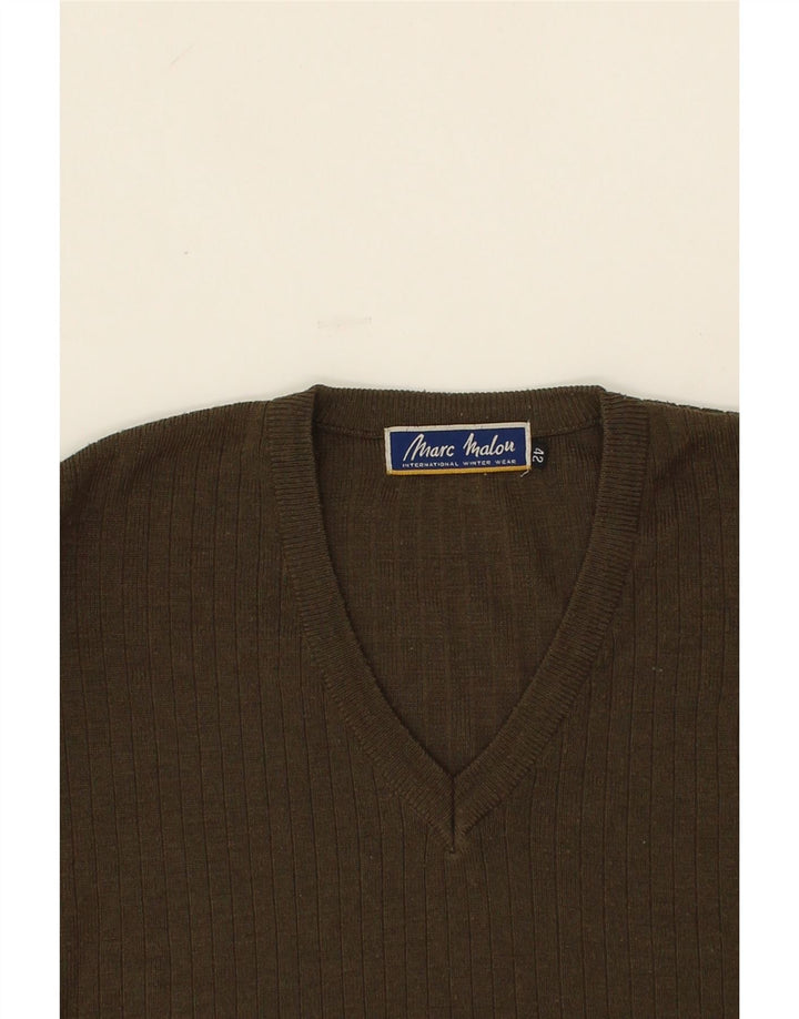 MARC MALOU Mens V-Neck Jumper Sweater UK 42 Large Green Vintage Marc Malou and Second-Hand Marc Malou from Messina Hembry 