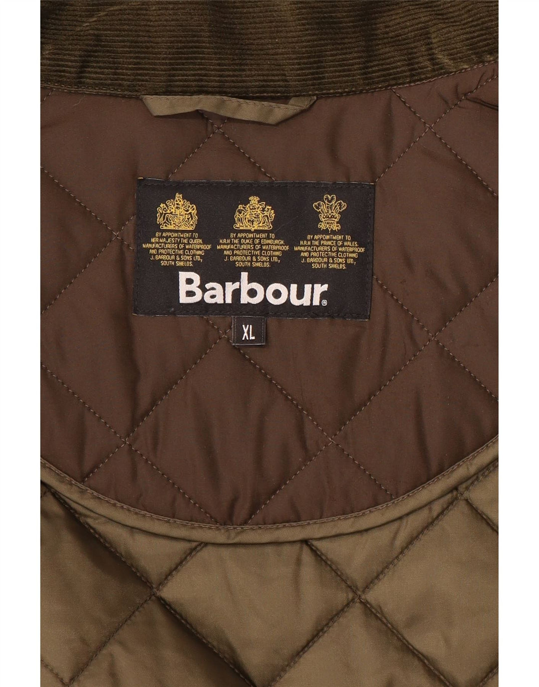 BARBOUR Herre quiltet jakke UK 42 XL Brun Polyester